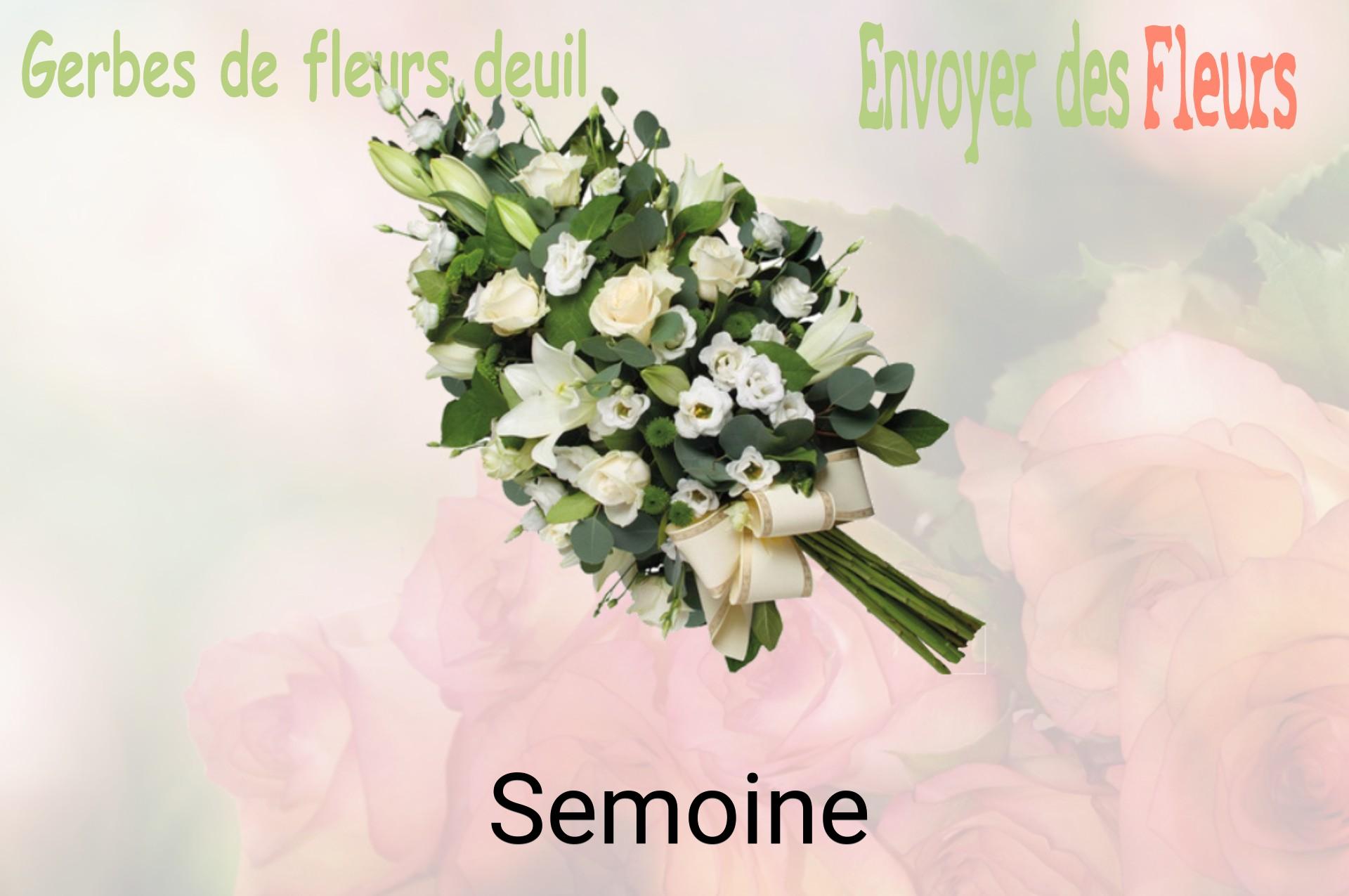 Gerbe de fleurs de deuil livrée à Semoine